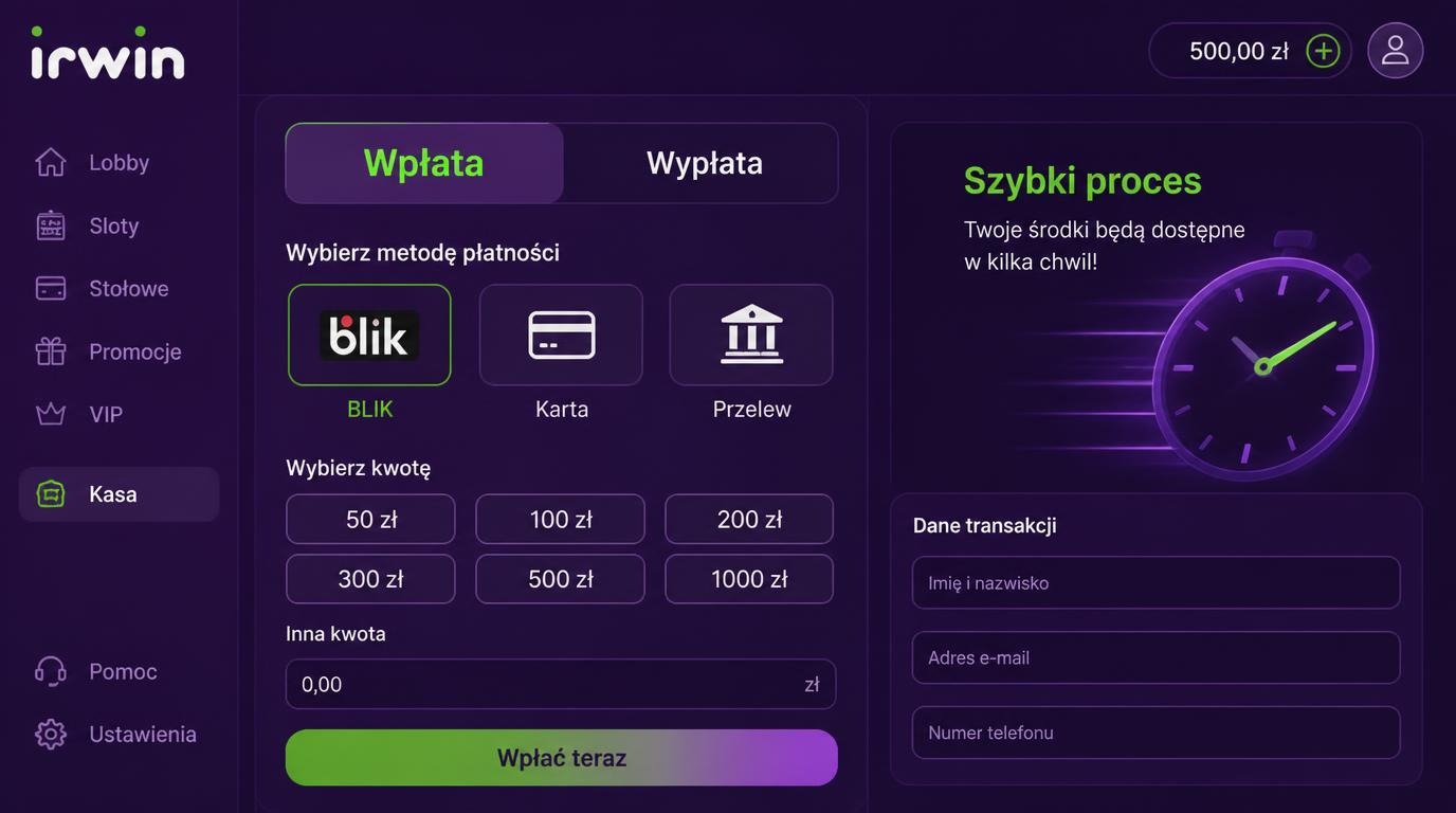 Widok opcji płatności w aplikacji